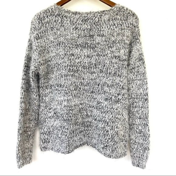 Lumiere crew neck sweater with  dolman cut sleeves, oversized, soft fuzzy knit - Picture 6 of 8